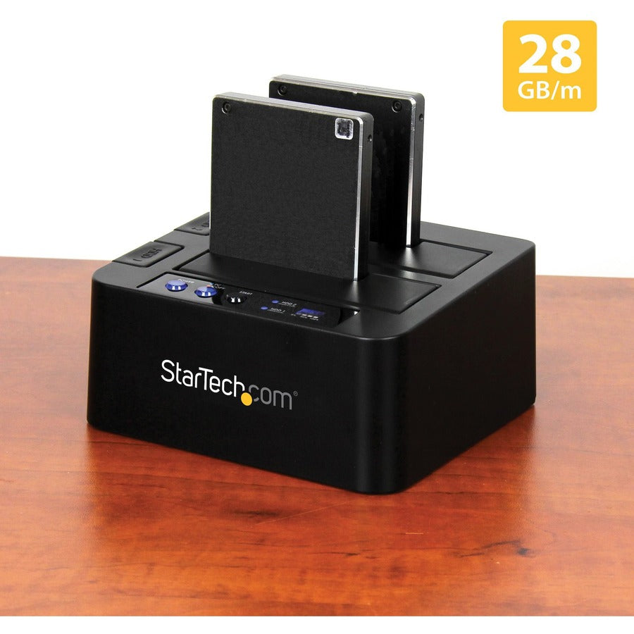 StarTech.com USB 3.1 (10Gbps) Standalone Duplicator Dock for 2.5" & 3.5" SATA SSD / HDD Drives - with Fast-Speed Duplication up to 28GB/min SDOCK2U313R