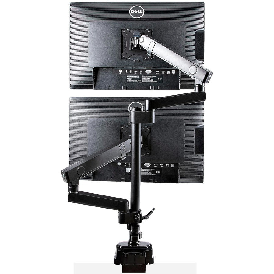 StarTech.com Desk Mount Dual Monitor Arm, Height Adjustable Full Motion Monitor Mount for 2x VESA Displays up to 32"/17lb, Stackable Arms ARMDUALPIVOT