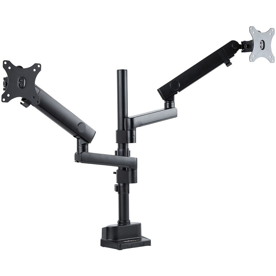 StarTech.com Desk Mount Dual Monitor Arm, Height Adjustable Full Motion Monitor Mount for 2x VESA Displays up to 32"/17lb, Stackable Arms ARMDUALPIVOT