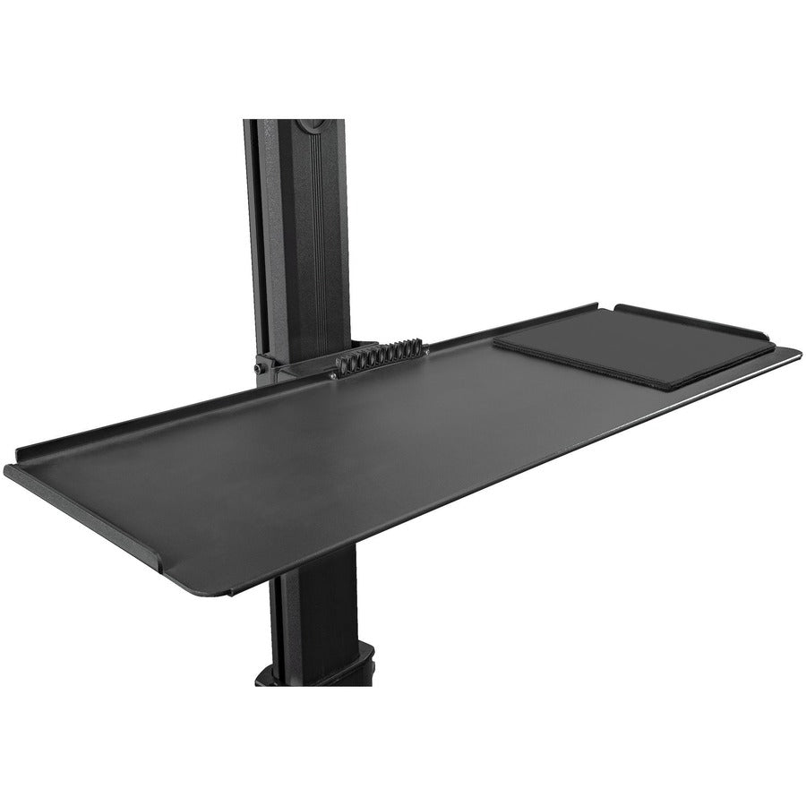 StarTech.com Mobile Standing Workstation with Monitor Mount, CPU/PC Holder, Height Adjustable Desktop Computer Cart, Standing Workstation WKSTNCART