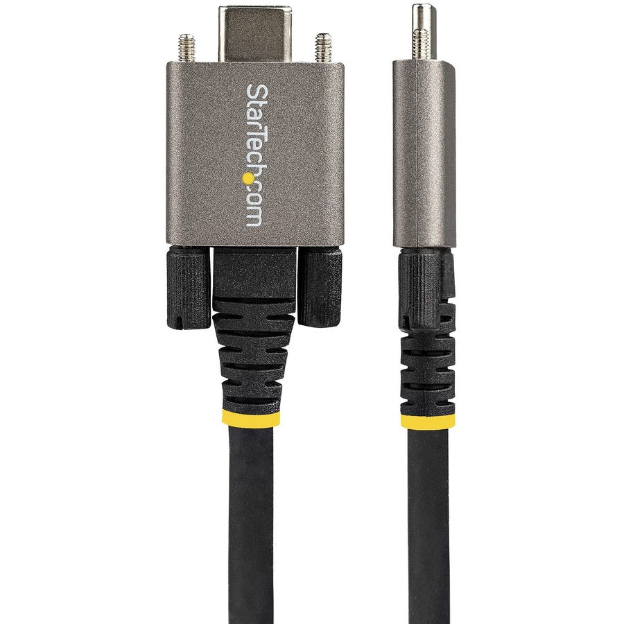 StarTech.com Câble USB C à verrouillage latéral à vis de 50 cm, 10 Gbit/s, câble USB 3.1 Gen 2 Type-C, 5 A/100 W PD, mode DP Alt, cordon USB-C à double verrouillage à vis USB31CCSLKV50CM