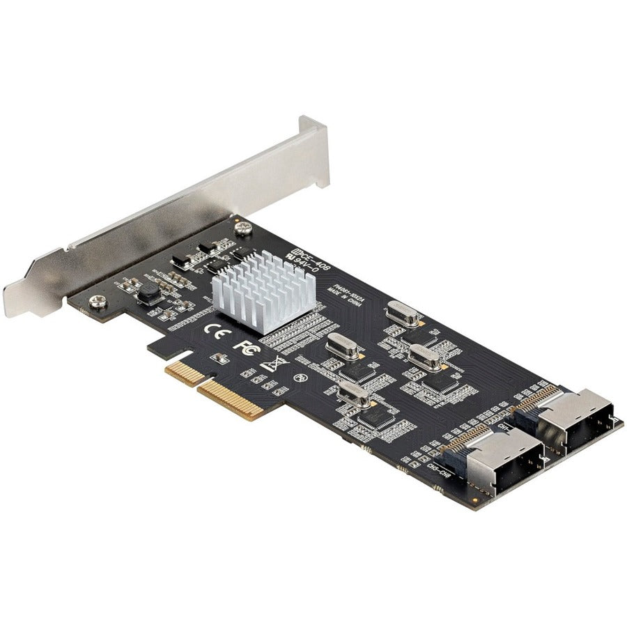 StarTech.com Carte PCIe SATA 8 ports, carte d'extension SATA PCI Express 6 Gbit/s avec 4 contrôleurs, carte adaptateur PCI-e x4 Gen 2 vers SATA III 8P6G-PCIE-SATA-CARD