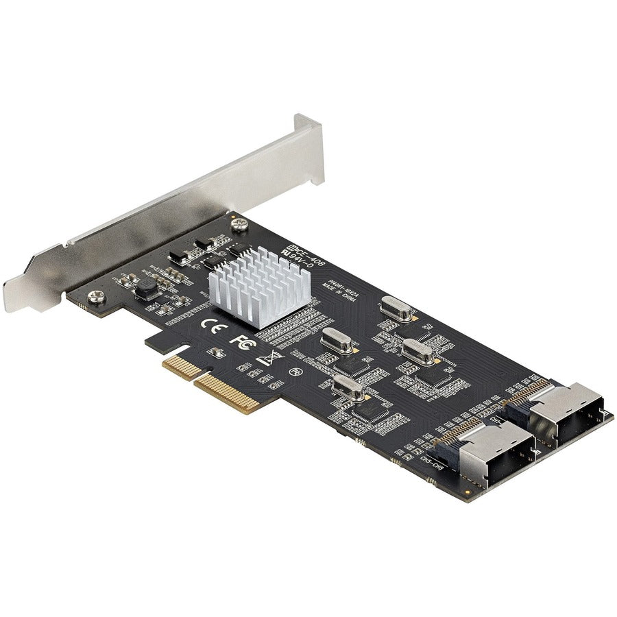 StarTech.com Carte PCIe SATA 8 ports, carte d'extension SATA PCI Express 6 Gbit/s avec 4 contrôleurs, carte adaptateur PCI-e x4 Gen 2 vers SATA III 8P6G-PCIE-SATA-CARD