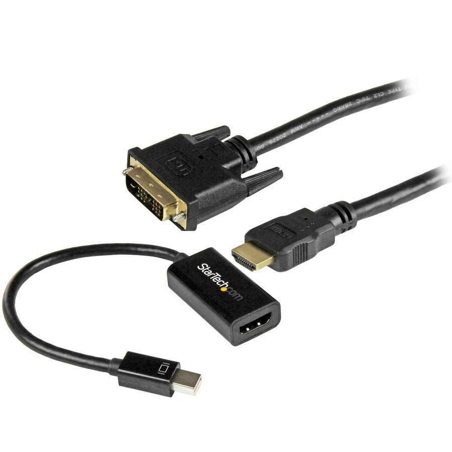 StarTech.com mDP to DVI Connectivity Kit - Active Mini DisplayPort to HDMI Converter with 6 ft HDMI to DVI Cable - mDP to DVI Adapter Bundle MDPHDDVIKIT