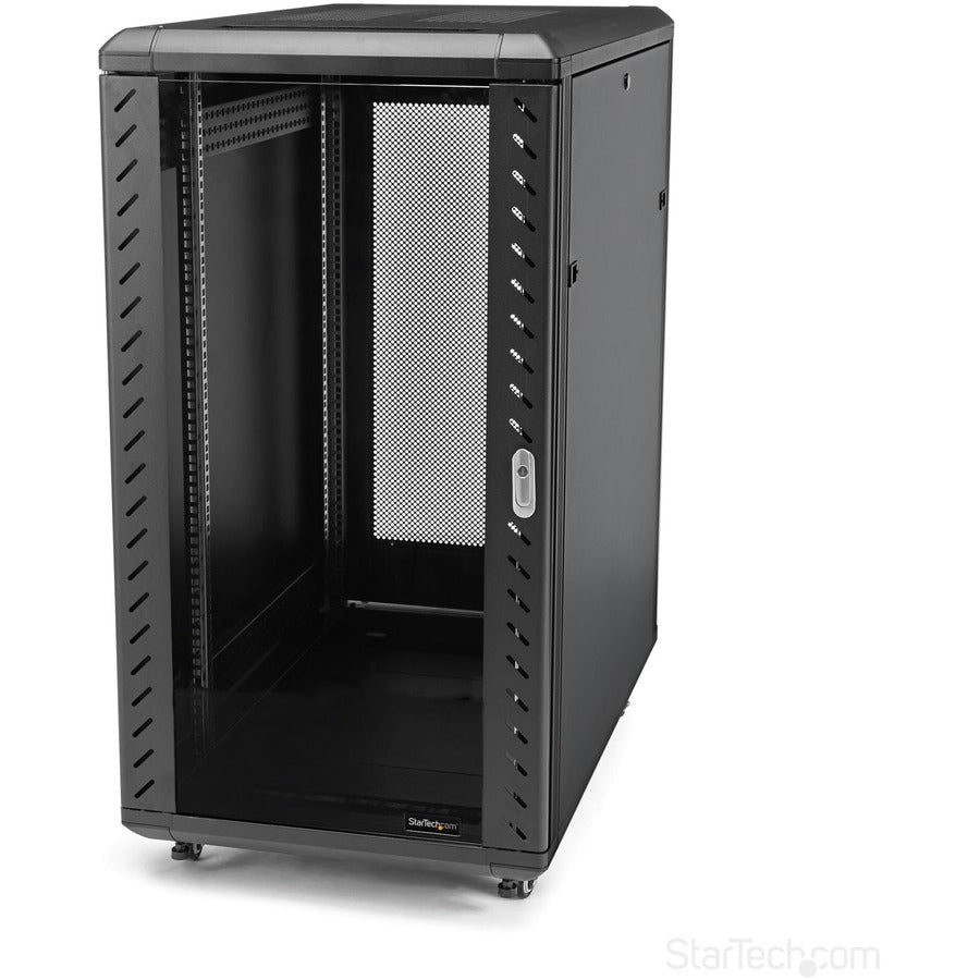 StarTech.com 22U Server Rack Cabinet on Wheels - 36 inch Adjustable Depth - Portable Network Equipment Enclosure (RK2236BKF) RK2236BKF