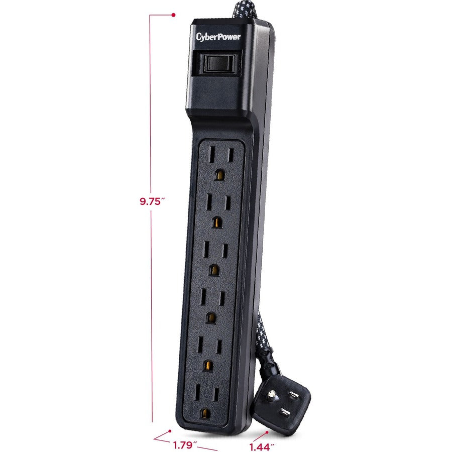 CyberPower B608B 6-Outlet Surge Suppressor/Protector B608B