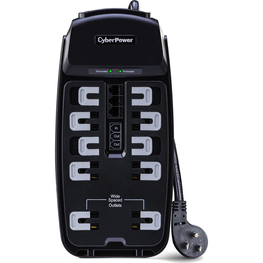 CSP1008T Professional 10-Outlets Surge Suppressor 8FT Cord and TEL - Plain Brown Boxes CSP1008T
