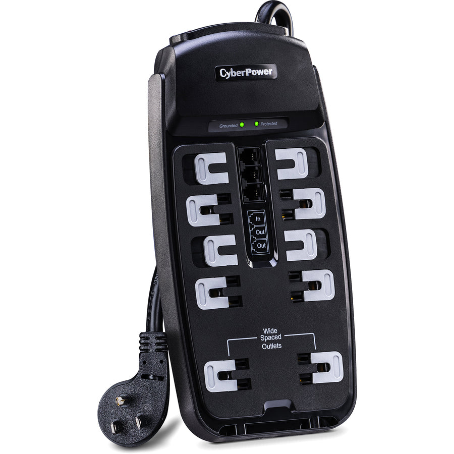 CSP1008T Professional 10-Outlets Surge Suppressor 8FT Cord and TEL - Plain Brown Boxes CSP1008T