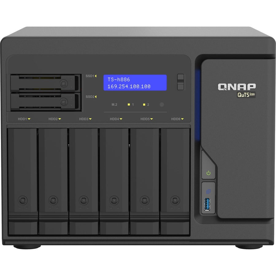 QNAP Cost-effective Intel Xeon D desktop QuTS Hero NAS with Quad-port 2.5GbE TS-H886-D1622-16G-US
