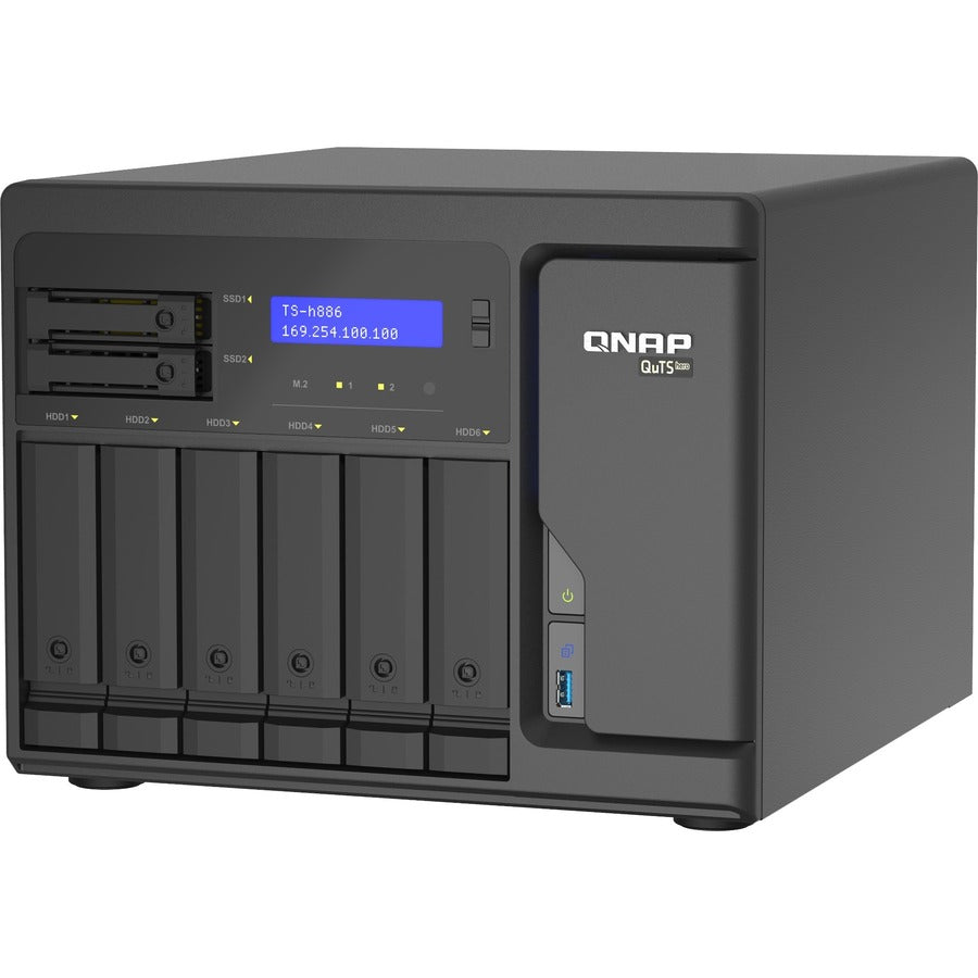 QNAP Cost-effective Intel Xeon D desktop QuTS Hero NAS with Quad-port 2.5GbE TS-H886-D1622-16G-US