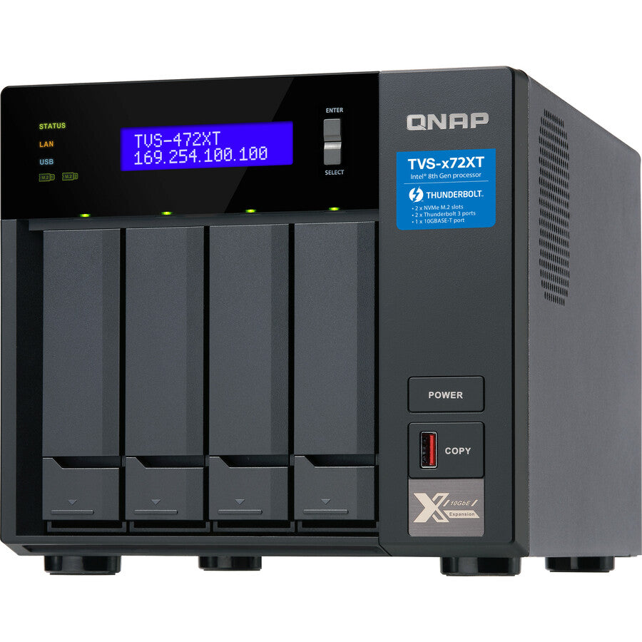 QNAP TVS-472XT-PT-4G Système de stockage SAN/NAS/DAS TVS-472XT-PT-4G-US