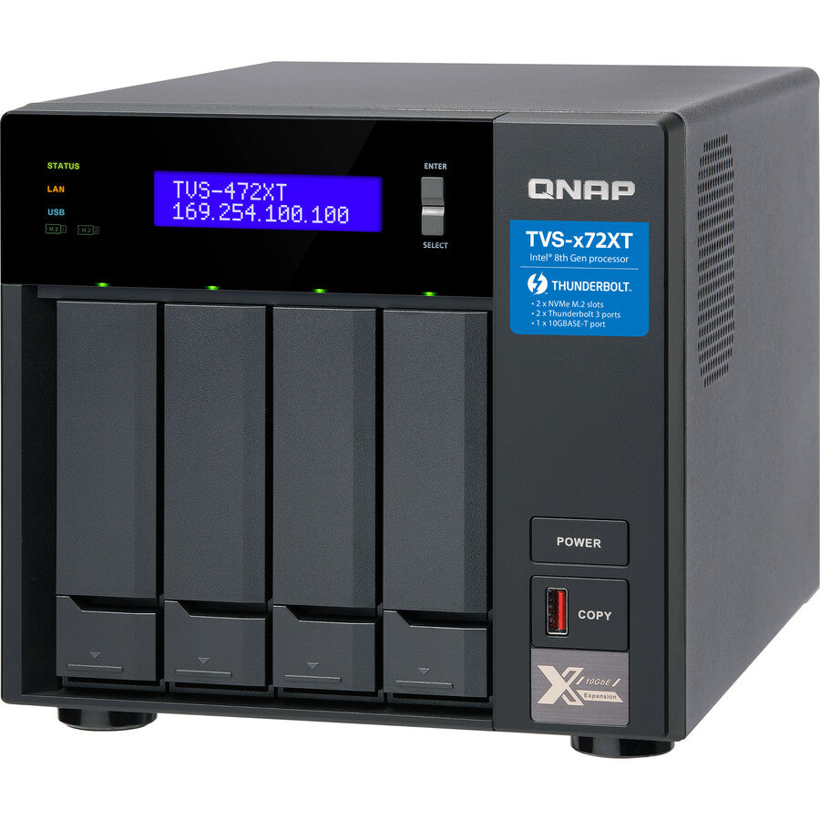 QNAP TVS-472XT-PT-4G SAN/NAS/DAS Storage System TVS-472XT-PT-4G-US