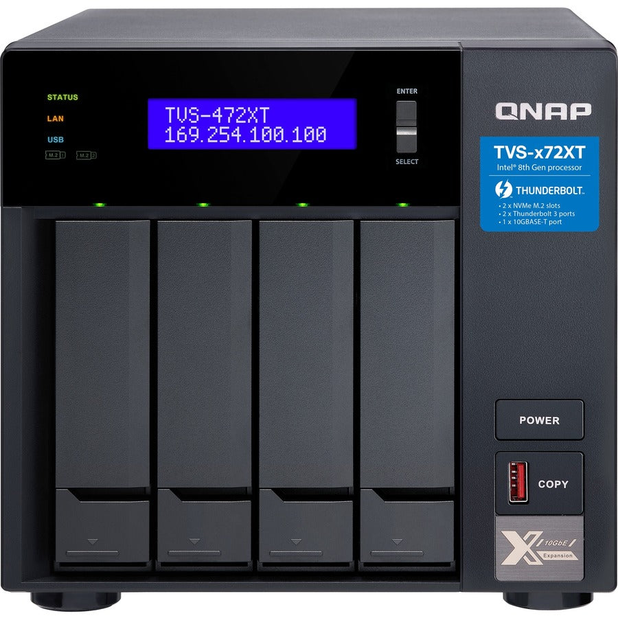 QNAP TVS-472XT-PT-4G SAN/NAS/DAS Storage System TVS-472XT-PT-4G-US