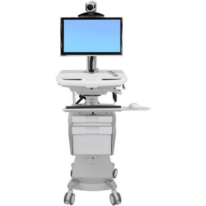 Ergotron StyleView Telemedicine Cart, Single Monitor, Powered SV44-53T1-1