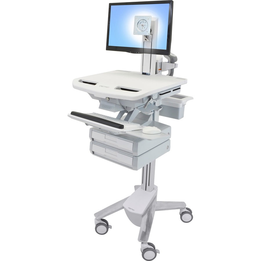 Chariot Ergotron StyleView avec pivot LCD, 2 tiroirs SV43-1320-0