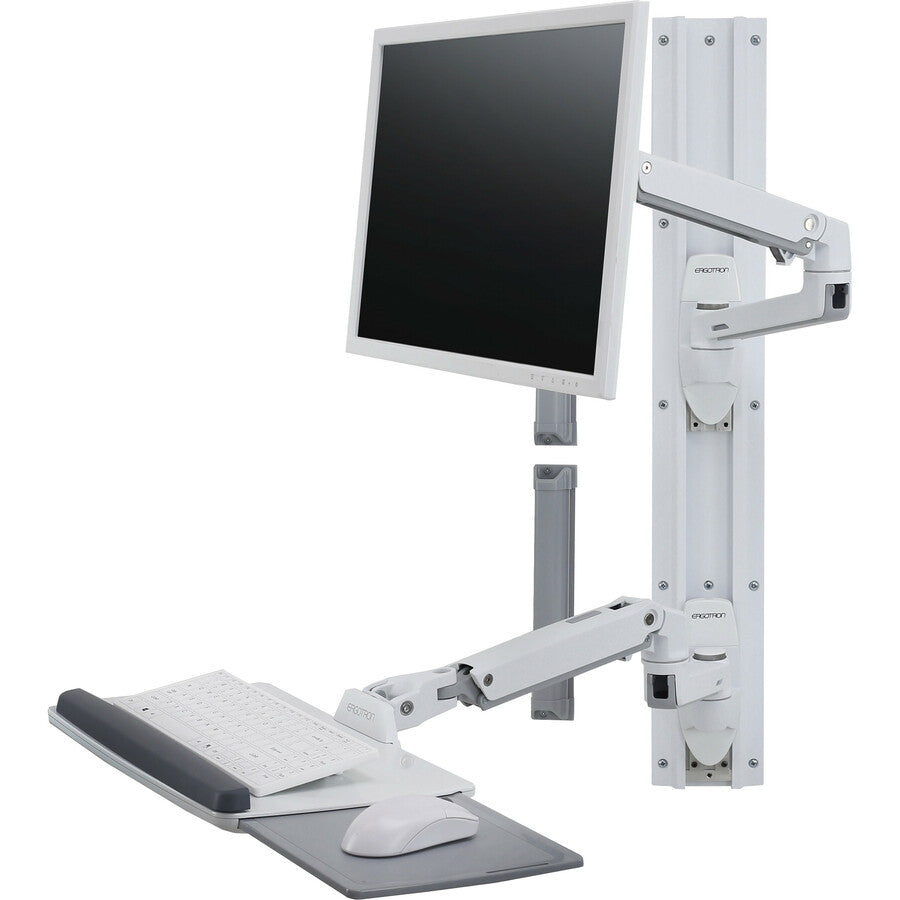 Ergotron Rail de montage mural pour clavier, moniteur LCD, souris - Blanc 45-551-216