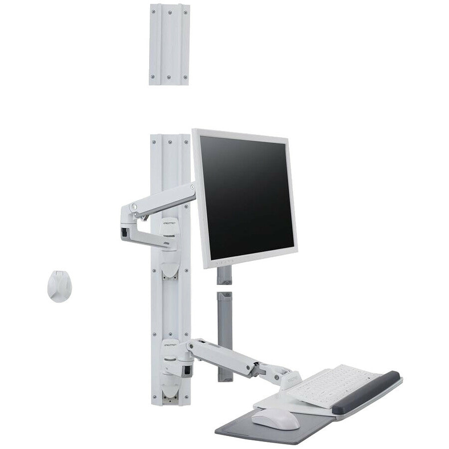 Ergotron Rail de montage mural pour clavier, moniteur LCD, souris - Blanc 45-551-216