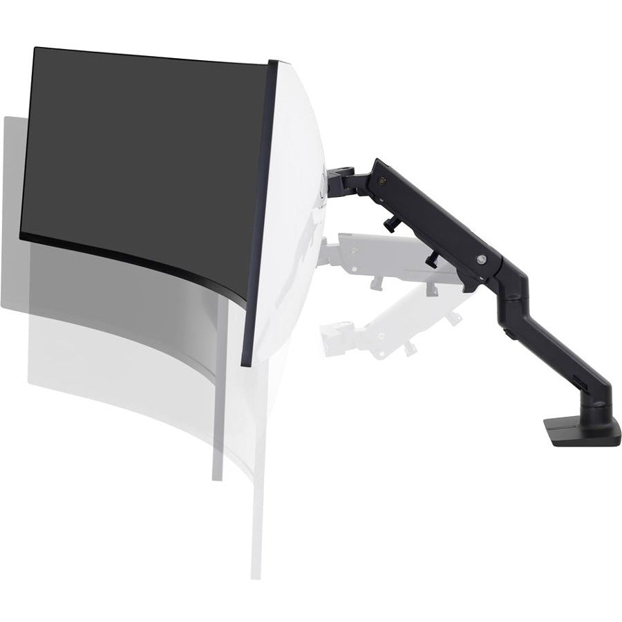 Support de bureau Ergotron pour moniteur, écran incurvé - Noir mat 45-647-224