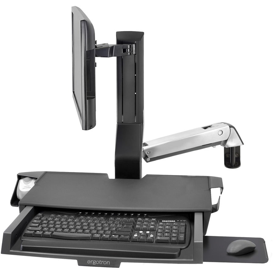 Ergotron StyleView Mounting Arm for Keyboard, Monitor, Bar Code Scanner, Mouse, Wrist Rest - Polished Aluminum 45-583-026