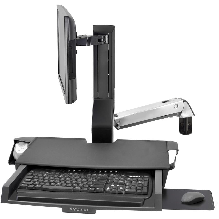 Ergotron StyleView Bras de montage pour clavier, moniteur, lecteur de codes-barres, souris, repose-poignet - Aluminium poli 45-583-026