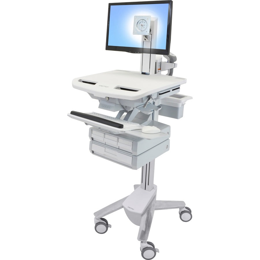 Ergotron StyleView Cart with LCD Pivot, 4 Drawers SV43-1340-0