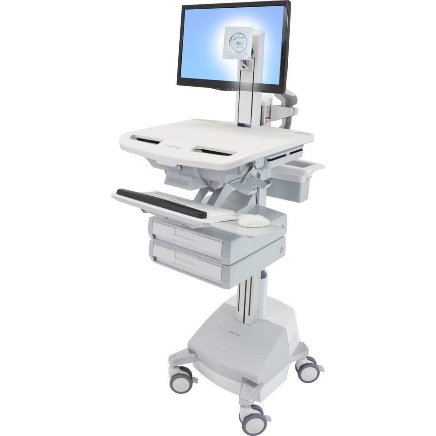 Chariot Ergotron StyleView avec pivot LCD, alimenté SLA, 2 tiroirs SV44-1321-1