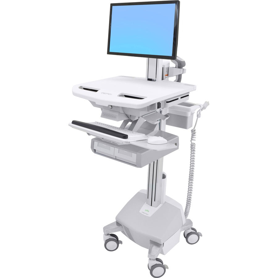 Ergotron StyleView Electric Lift Cart with LCD Pivot, LiFe Powered, 2 Drawers (2x1) SV44-23A2-1