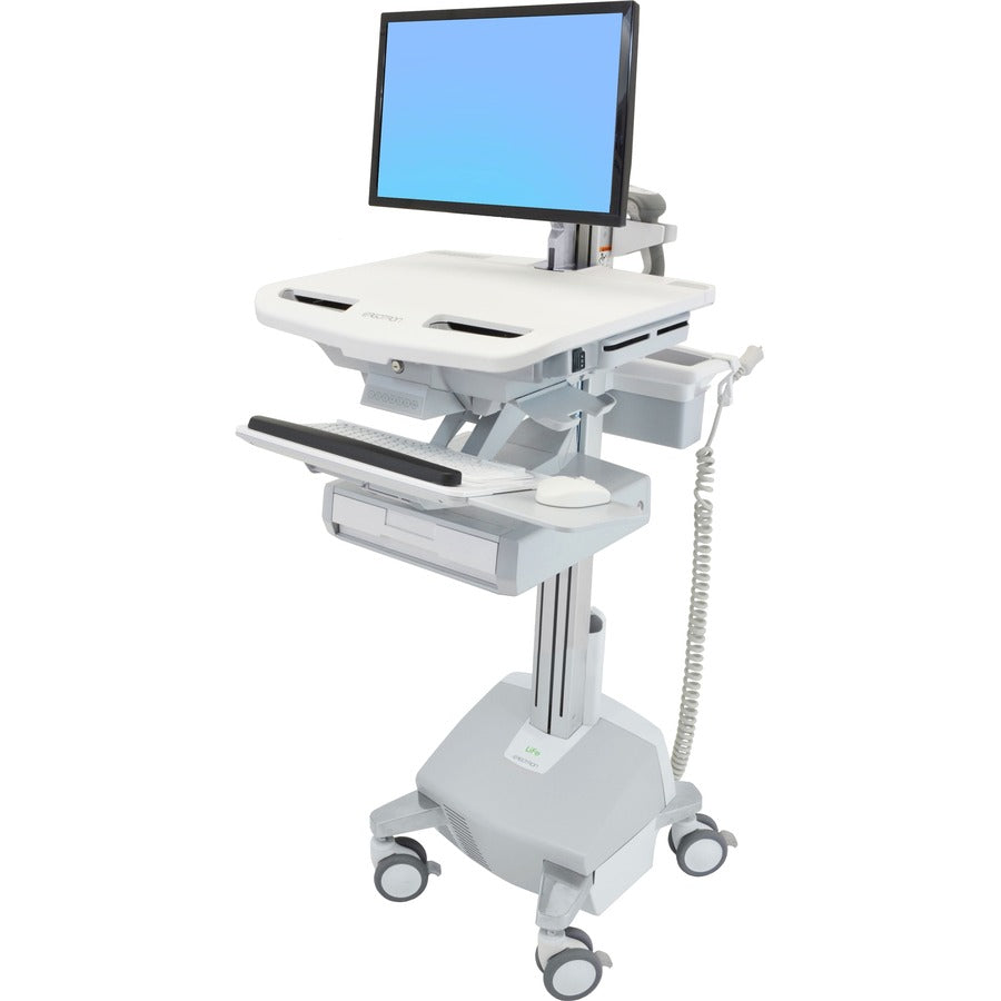 Ergotron StyleView Electric Lift Cart with LCD Arm, LiFe Powered, 1 Drawer (1x1) SV44-2212-1