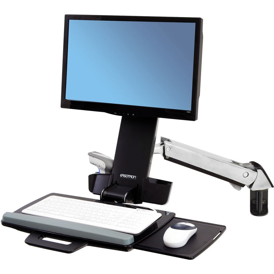 Ergotron StyleView Support multi-composants pour ordinateur portable, souris, clavier, moniteur, scanner - Aluminium poli 45-266-026
