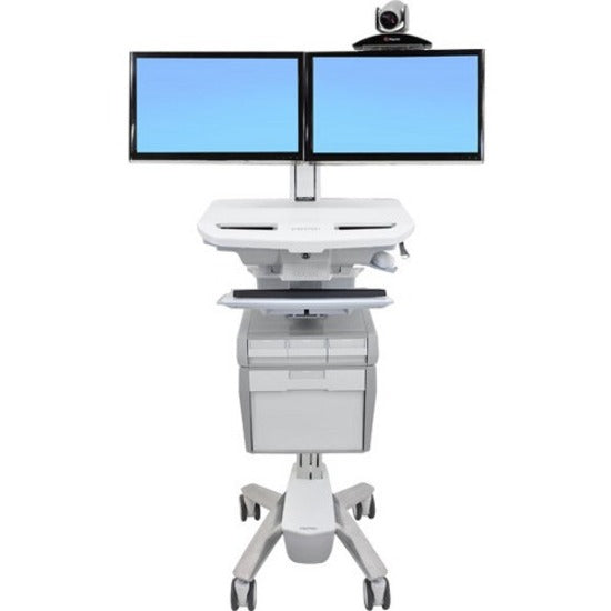 Ergotron StyleView Telepresence Cart, Dual Monitor SV43-1310-0