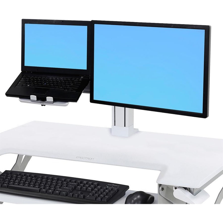 Support de bureau Ergotron WorkFit pour moniteur LCD, ordinateur portable - Blanc 97-933-062