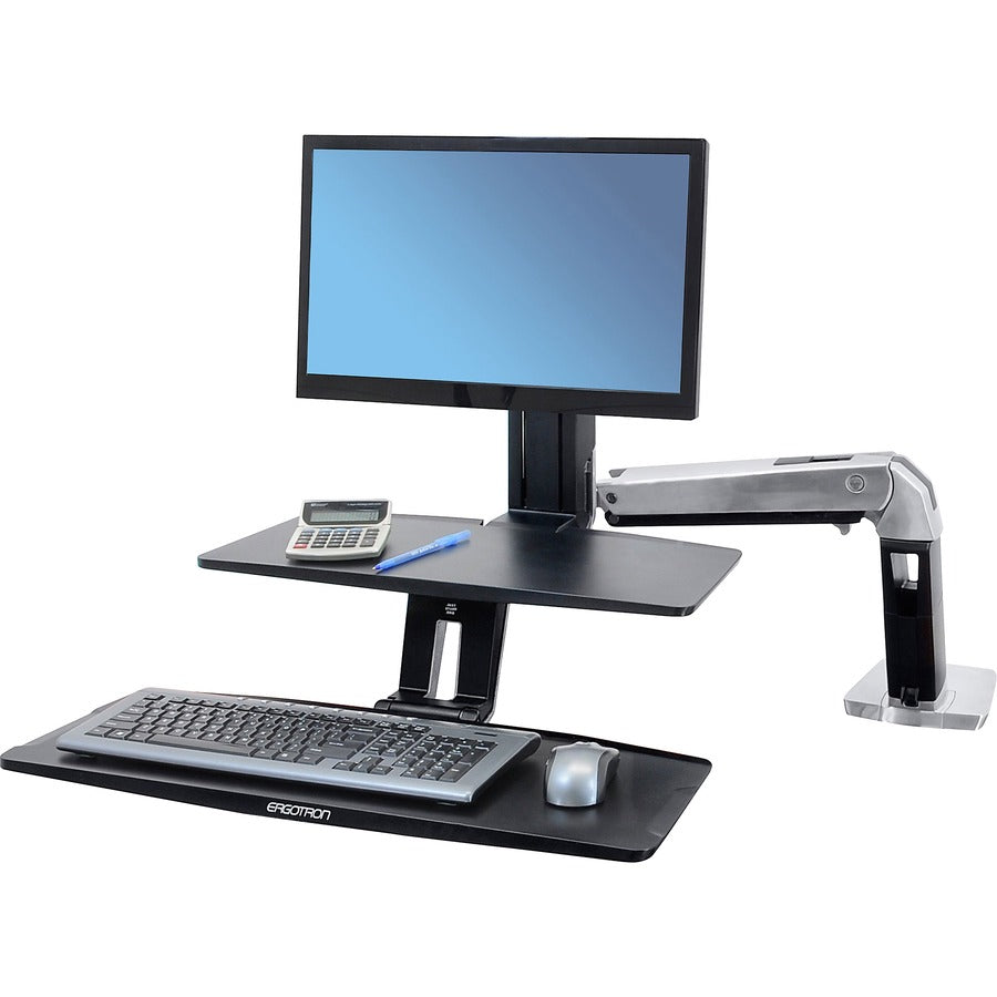 Ergotron Mounting Arm for Keyboard, Flat Panel Display - Black, Polished Aluminum 24-390-026