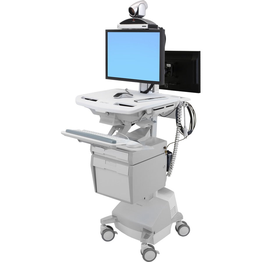 Ergotron StyleView Telemedicine Cart, Back-to-Back Monitor, Powered SV44-57T1-1