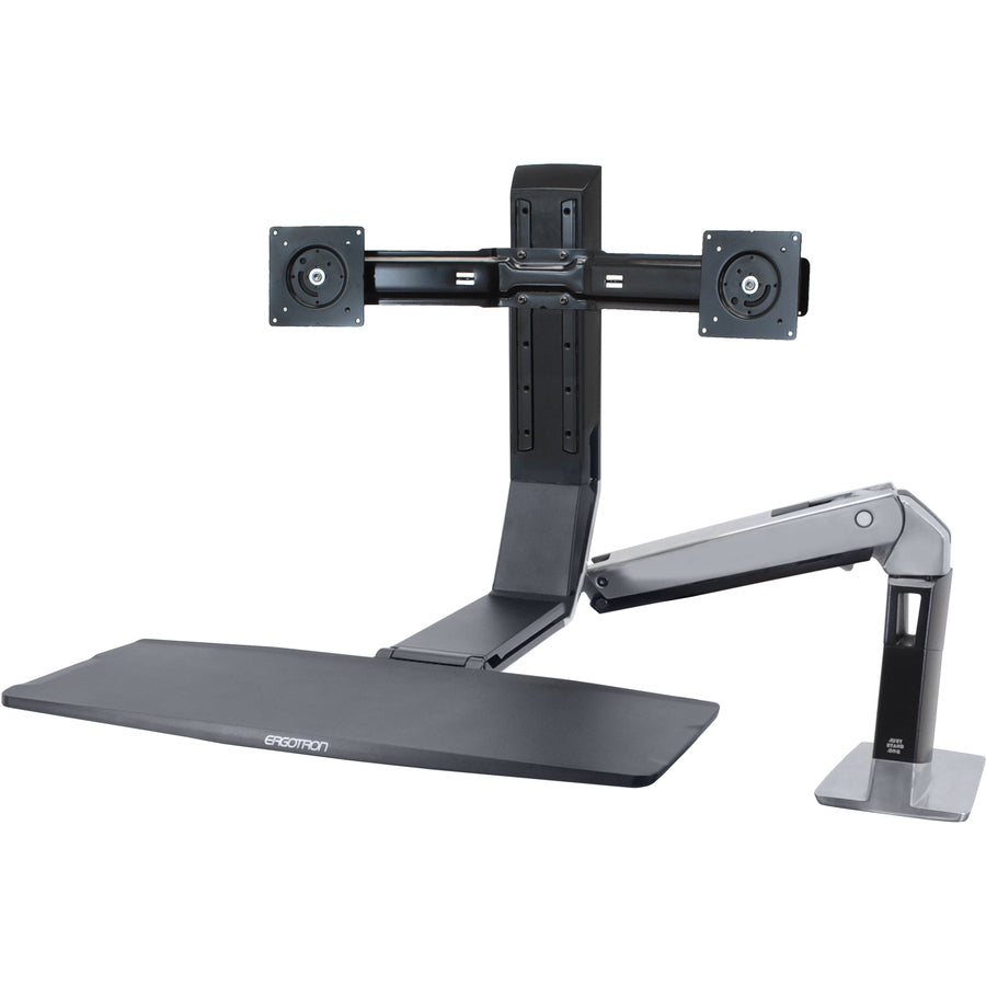 Ergotron WorkFit Mounting Arm for Flat Panel Display - Polished Black 24-312-026