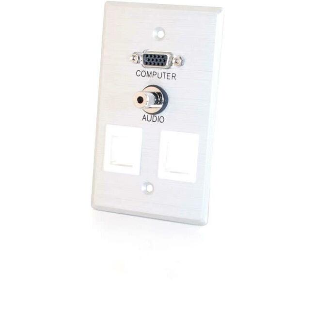 C2G Classic 1 Gang 4 Socket Keystone Faceplate 40544