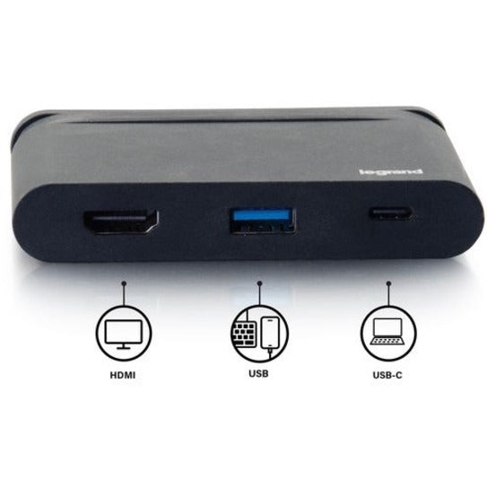 Adaptateur C2G USB C vers HDMI 4K avec USB-A et Power Delivery 26915