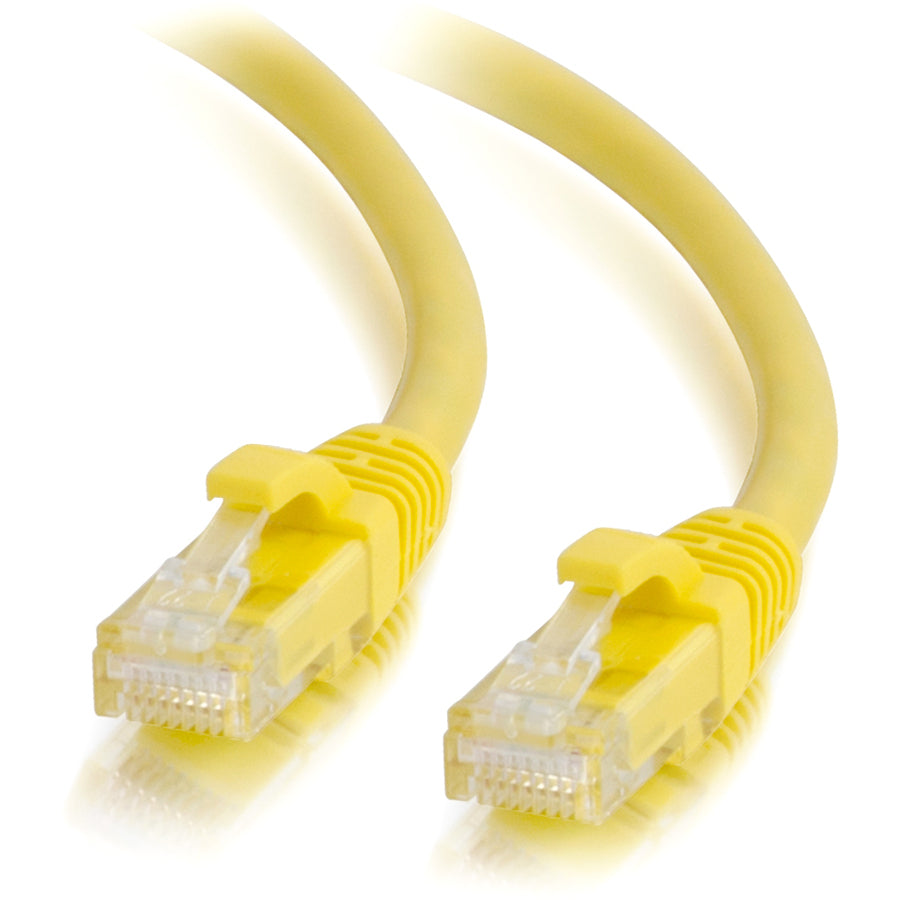 C2G Câble de brassage réseau non blindé Cat6 UTP sans accroc de 30 pieds - Jaune 04015