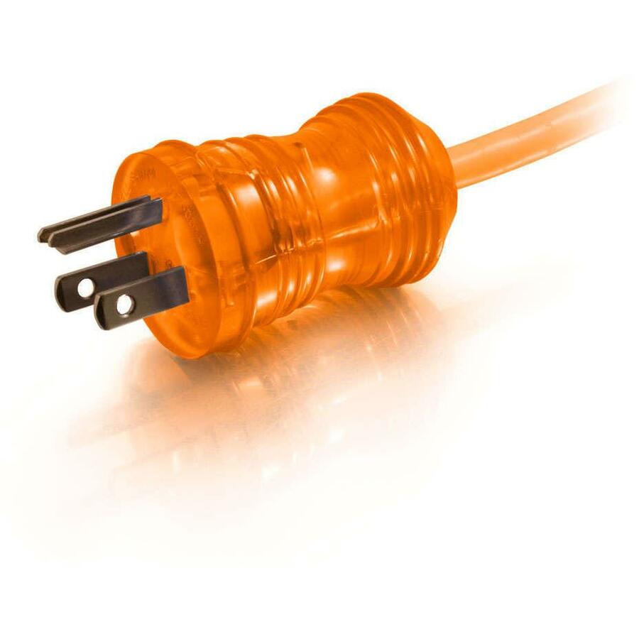 C2G Rallonge d'alimentation de qualité hospitalière 16 AWG de 75 pieds (NEMA 5-15P à NEMA 5-15R) - Orange 48062