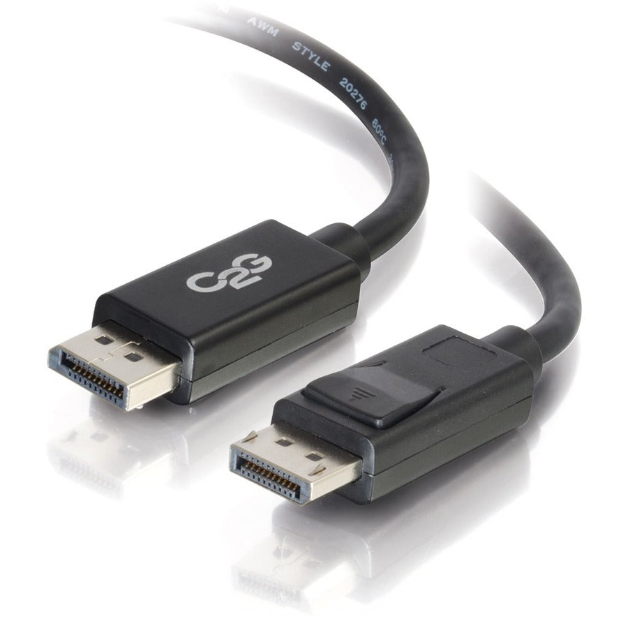 C2G 6ft DisplayPort Cable with Latches 8K UHD M/M - Black 54401