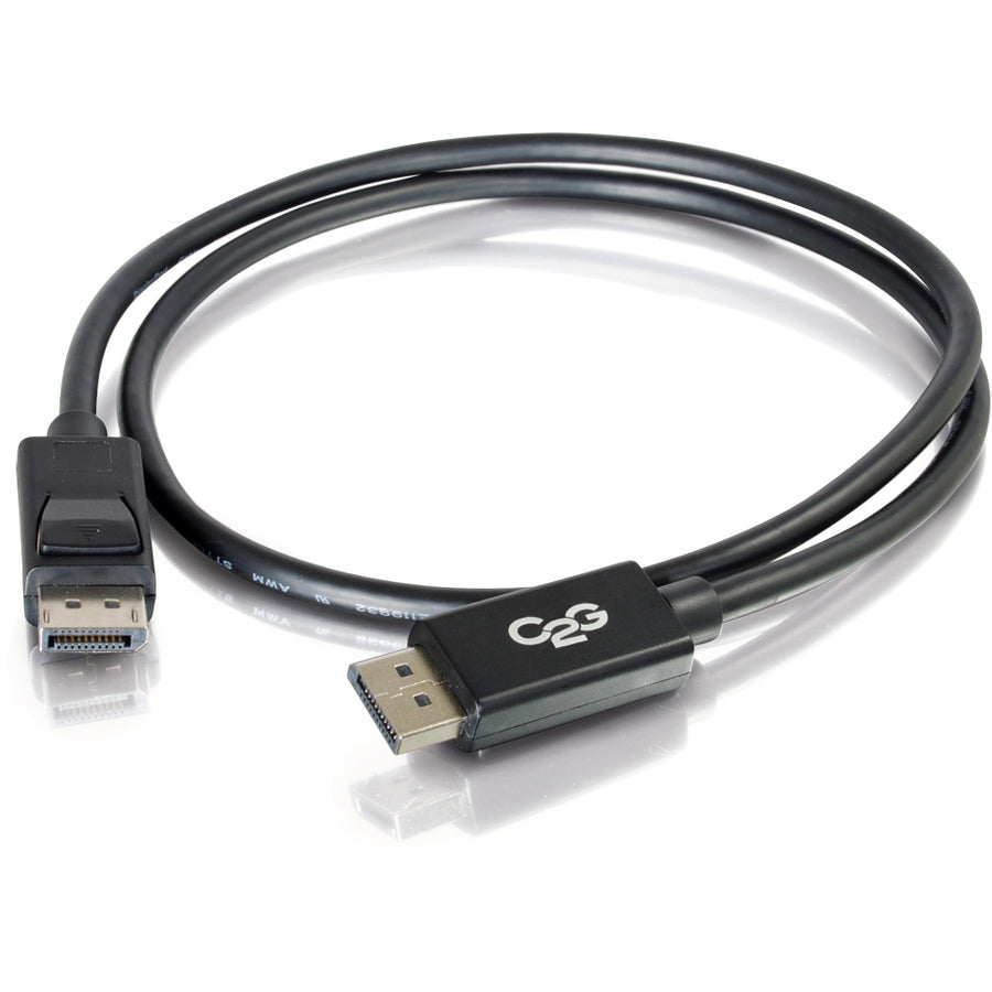 C2G 6ft DisplayPort Cable with Latches 8K UHD M/M - Black 54401