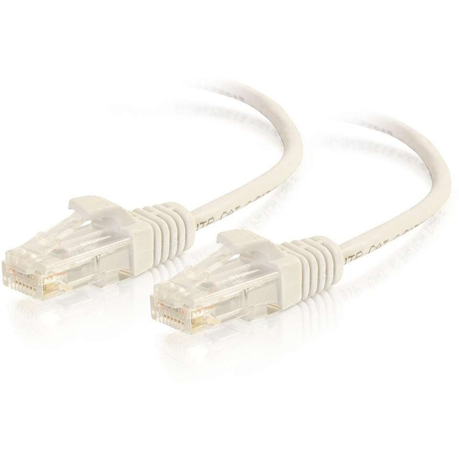 C2G 10ft Cat6 Ethernet Cable - Slim - Snagless Unshielded (UTP) - White 01189