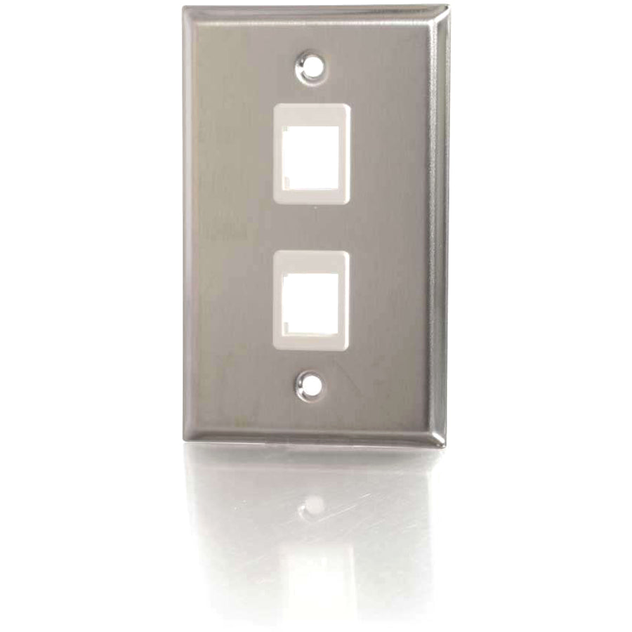 C2G 2 Socket Multimedia Keystone Faceplate 37094