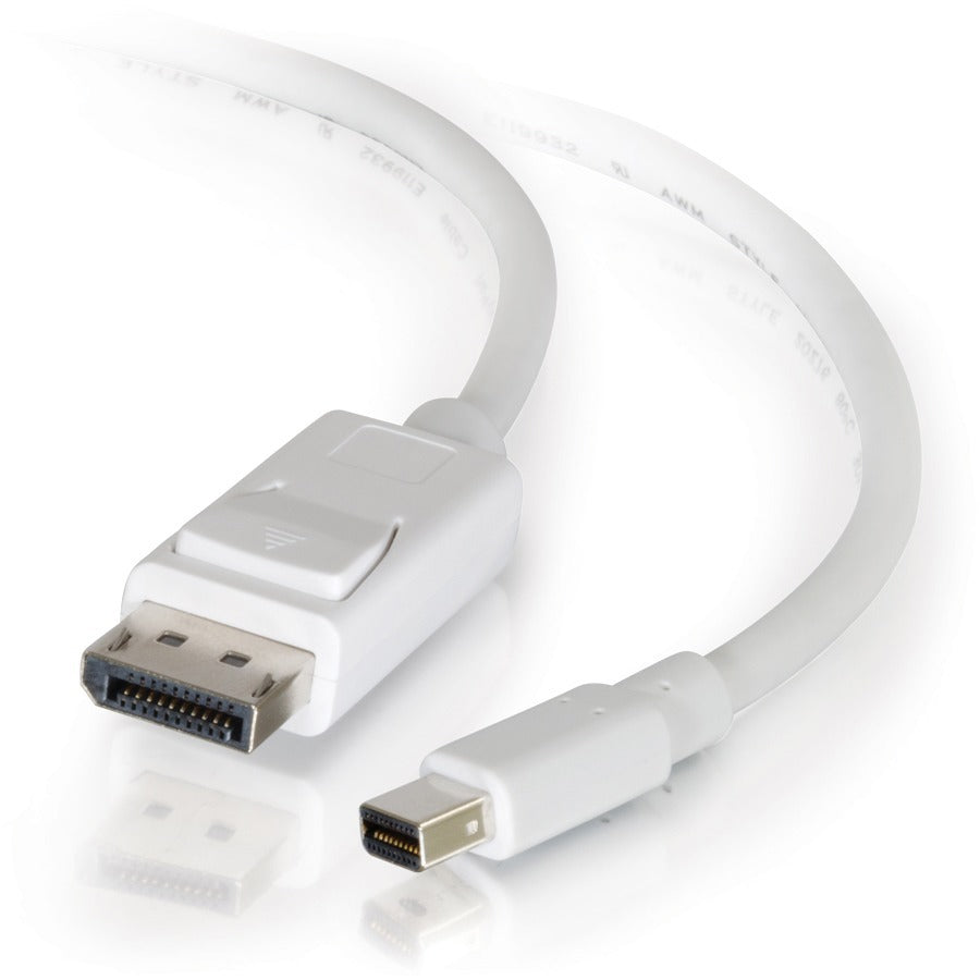 C2G 6ft Mini DisplayPort to DisplayPort Cable - White - M/M 54298