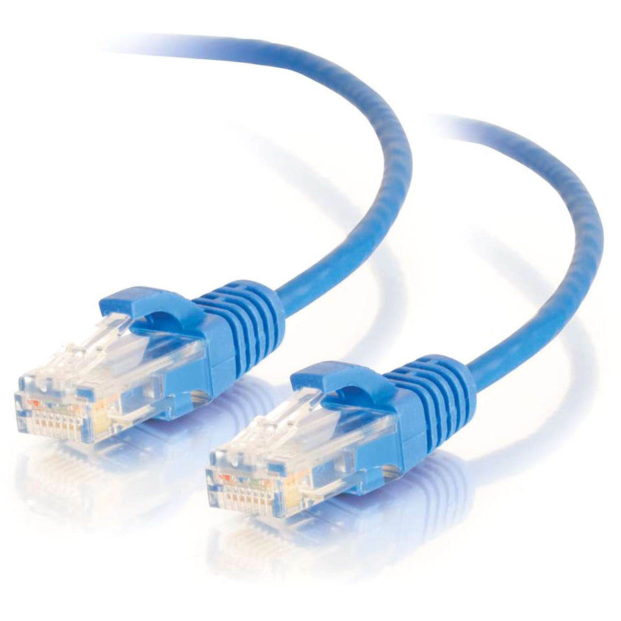 C2G 01072 Câble réseau fin Cat6 sans blindage (UTP) fin 0,3 m – Bleu