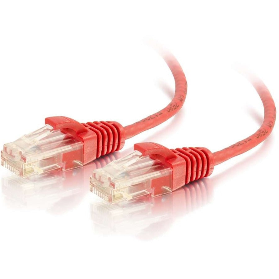 C2G 1ft Cat6 Ethernet Cable - Slim - Snagless Unshielded (UTP) - Red 01165