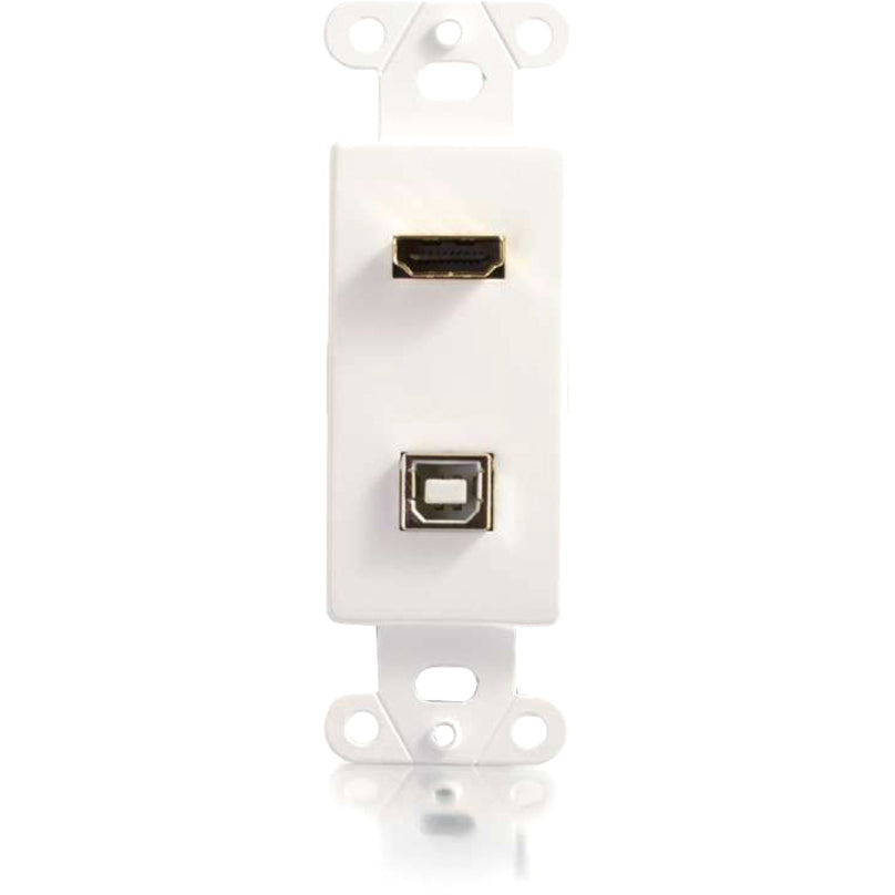 C2G HDMI and USB Pass Through Decora Style Wall Plate - White 39702