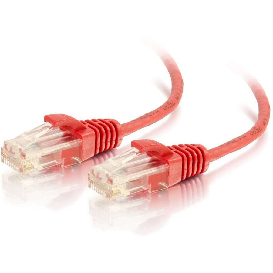 C2G 7ft Cat6 Ethernet Cable - Slim - Snagless Unshielded (UTP) - Red 01168