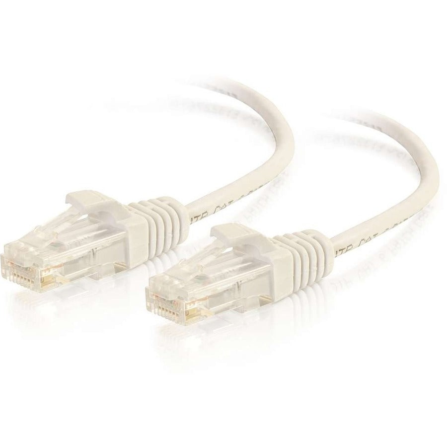 C2G 01185 Câble réseau Ethernet fin Cat6 non blindé (UTP) fin 0,3 m – Blanc