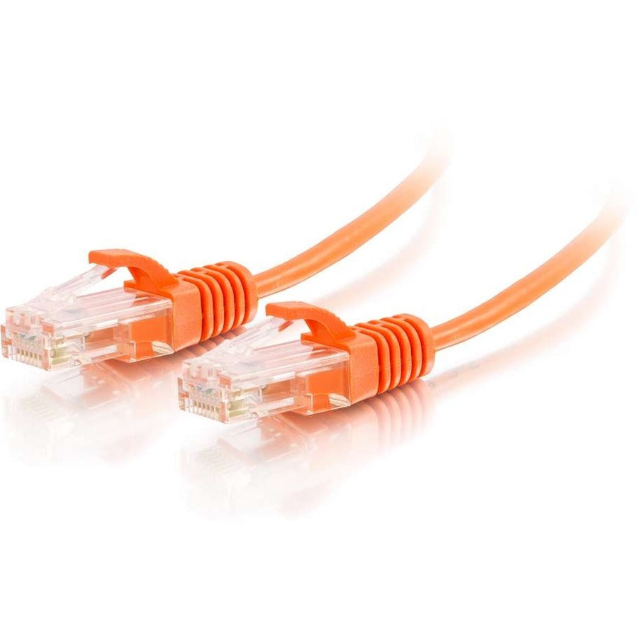 Câble Ethernet C2G Cat6 de 10 pieds - Mince - Sans accroc non blindé (UTP) - Orange 01179
