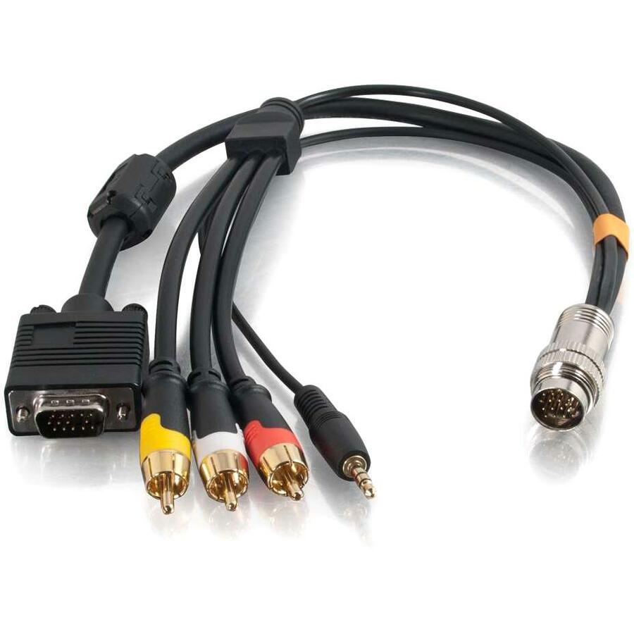 C2G 1,5 pieds RapidRun HD15 + 3,5 mm + vidéo composite + câble volant audio stéréo 60018